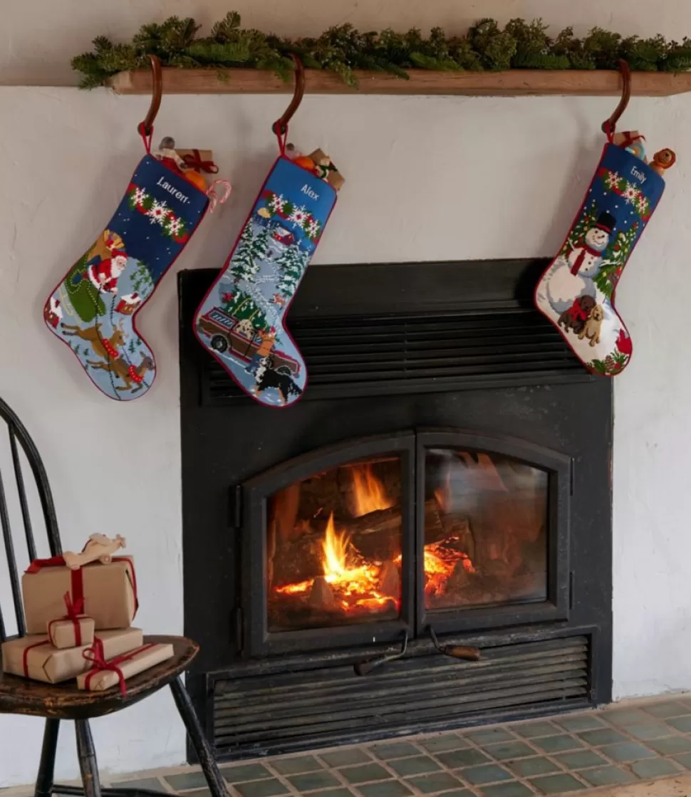 Clearance "Christmas Needlepoint Stocking, Cotton" Holiday