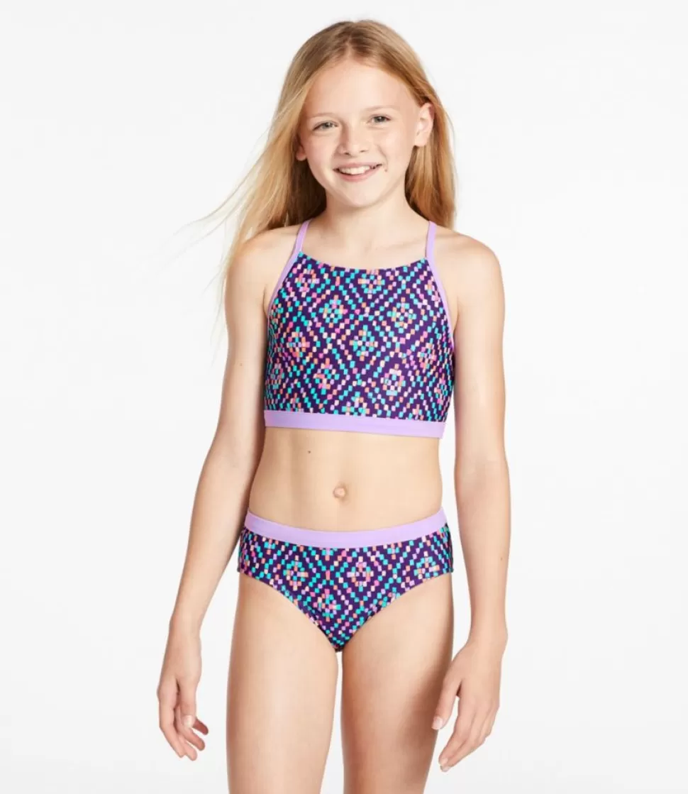 Best Sale "Girls' Watersports Swimwear, Crop-Top Bikini Set" Kids Swimwear