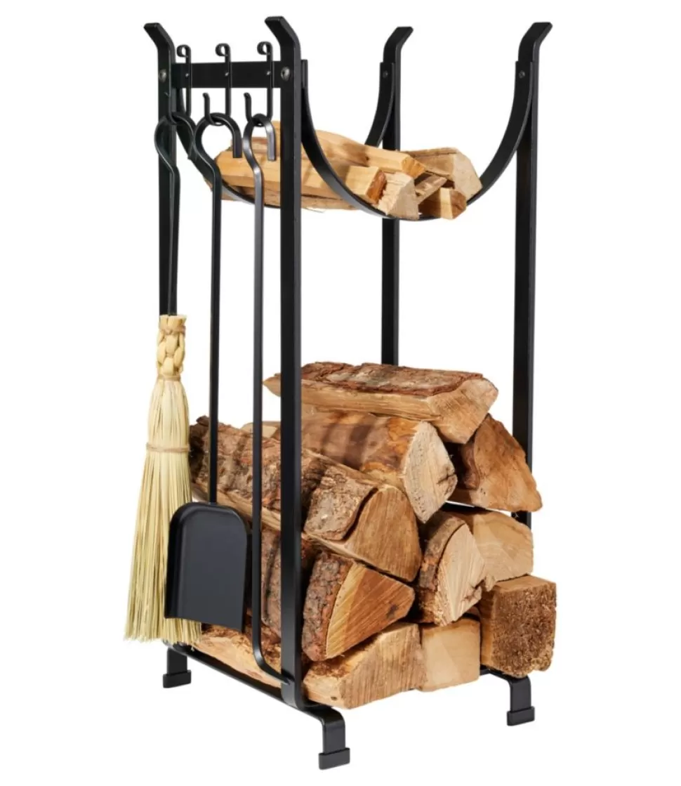 Hot "Hearthside Wood Rack With Tools" Fireplace & Hearth