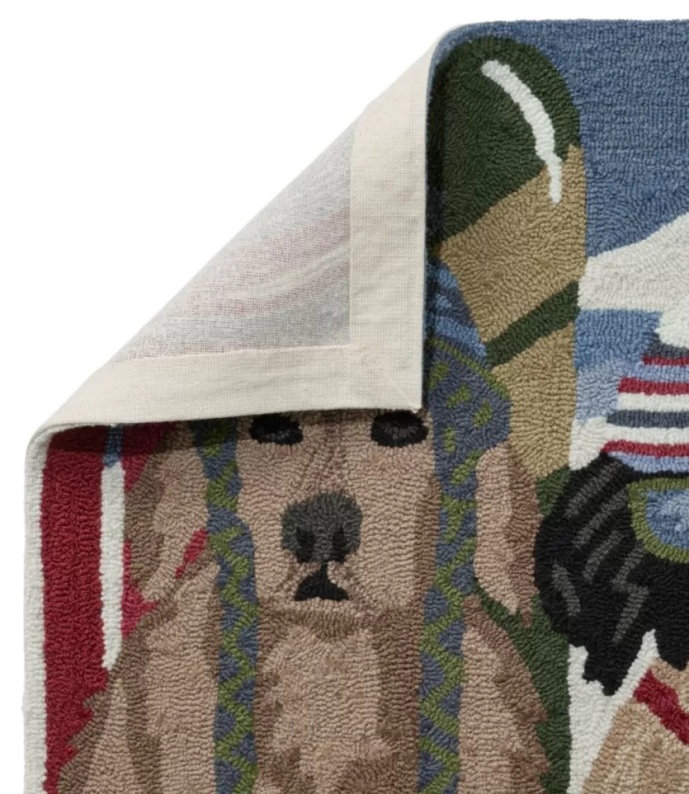 Hot "Indoor/Outdoor Vacationland Rug, Dogs Skiing" Rugs & Mats | Backyard & Patio