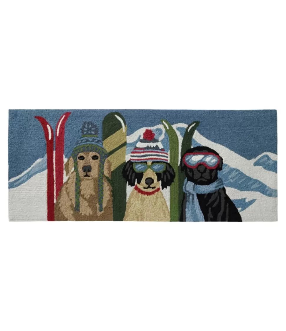 Store "Indoor/Outdoor Vacationland Runner, Dogs Skiing" Rugs & Mats | Backyard & Patio