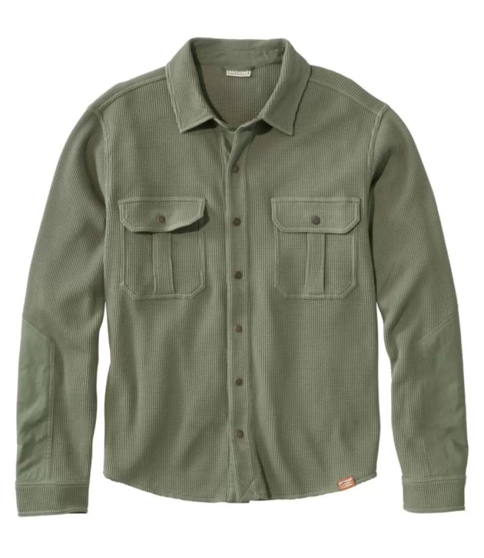 Flash Sale "Men's BeanBuilt Waffle Overshirt, Traditional Untucked Fit" Shirts