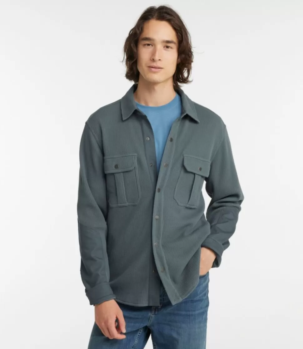 Flash Sale "Men's BeanBuilt Waffle Overshirt, Traditional Untucked Fit" Shirts