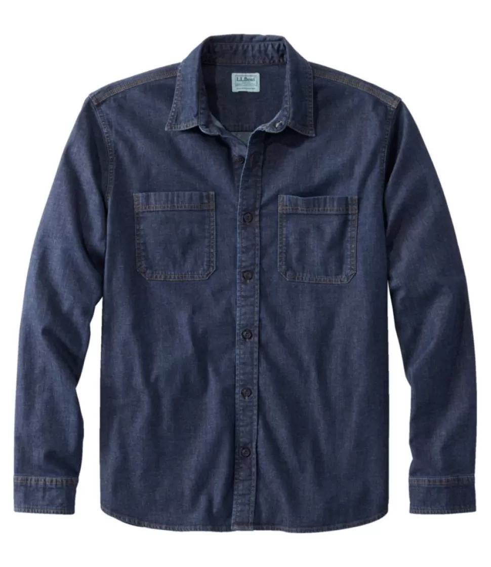 Store "Men's BeanFlex® Denim Shirt, Slightly Fitted Untucked Fit, Long-Sleeve" Shirts