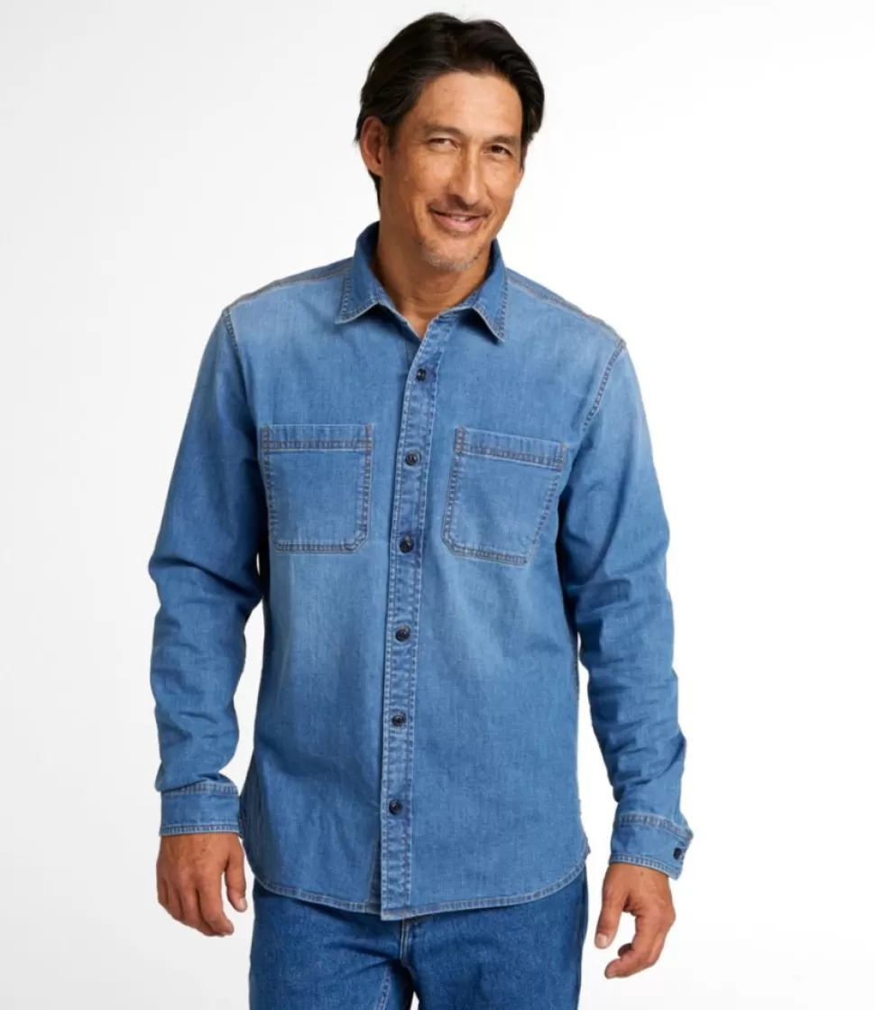 Store "Men's BeanFlex® Denim Shirt, Slightly Fitted Untucked Fit, Long-Sleeve" Shirts