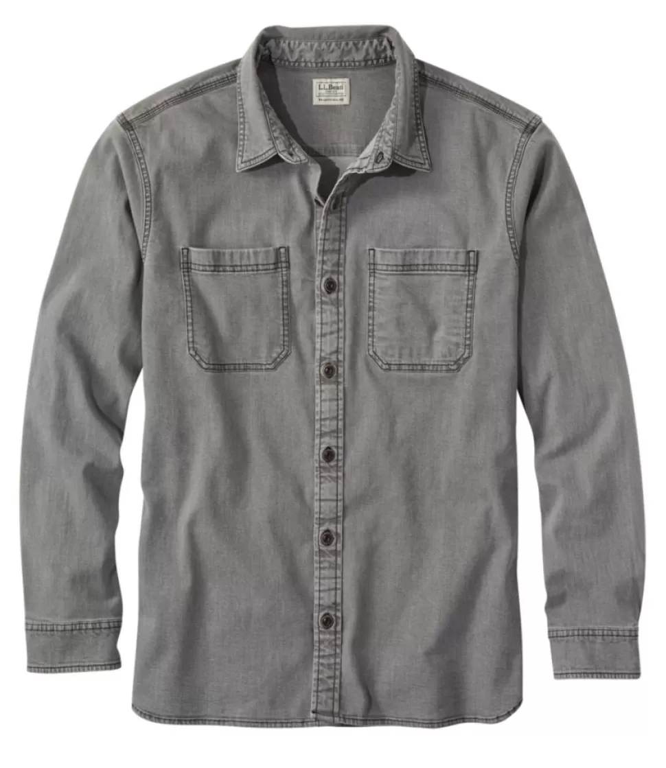 Cheap "Men's BeanFlex® Denim Shirt, Traditional Untucked Fit" Shirts