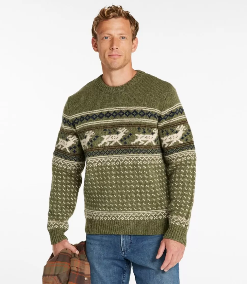 Outlet "Men's Bean's Classic Ragg Wool Sweater, Crewneck, Fair Isle" Sweaters