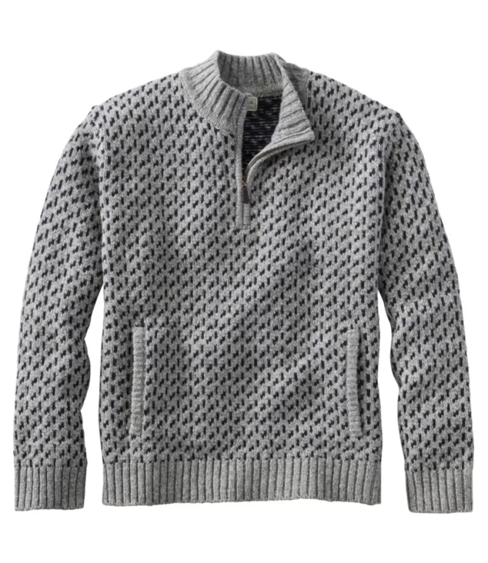 Hot "Men's Bean's Classic Ragg Wool Sweater, Quarter-Zip, Fair Isle" Sweaters