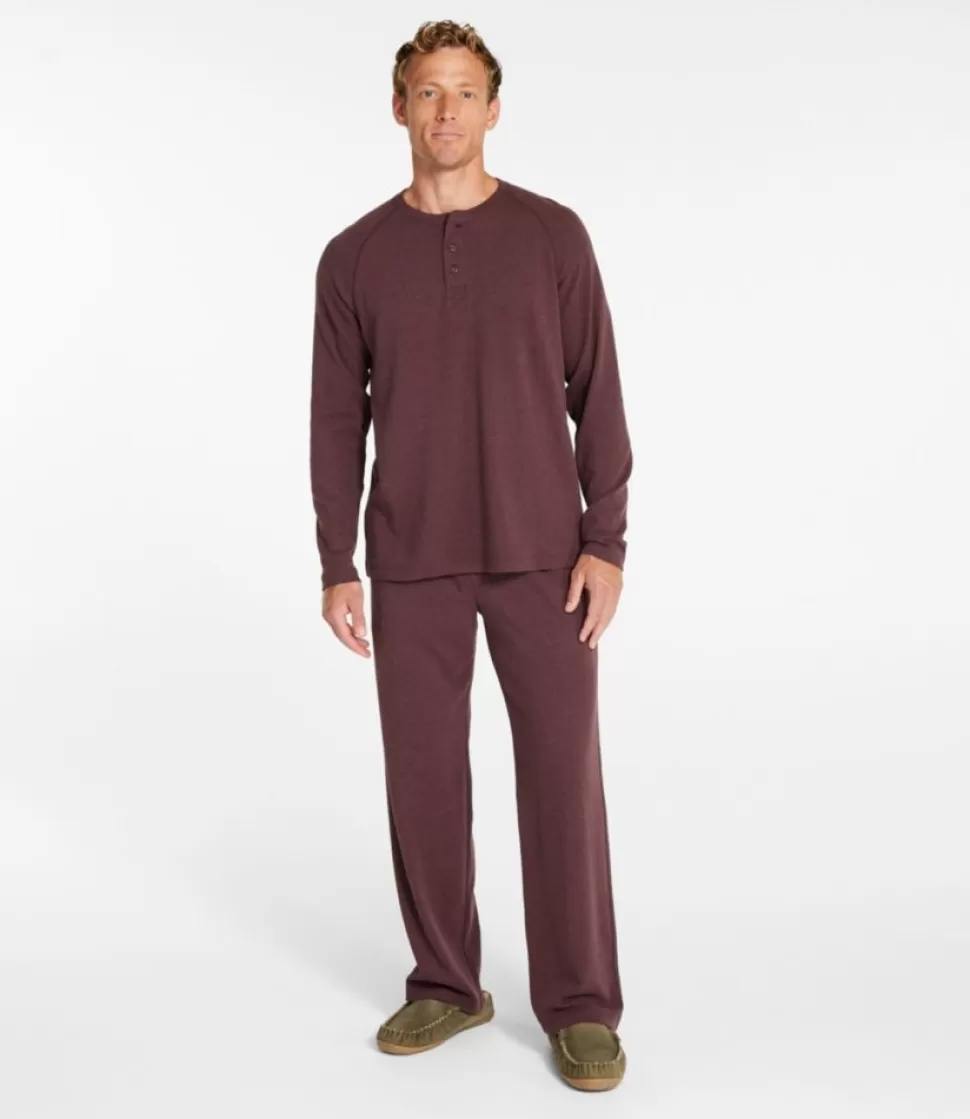 Cheap "Men's Bean's Cotton Knit Pajamas, Henley PJ Set" Sleepwear