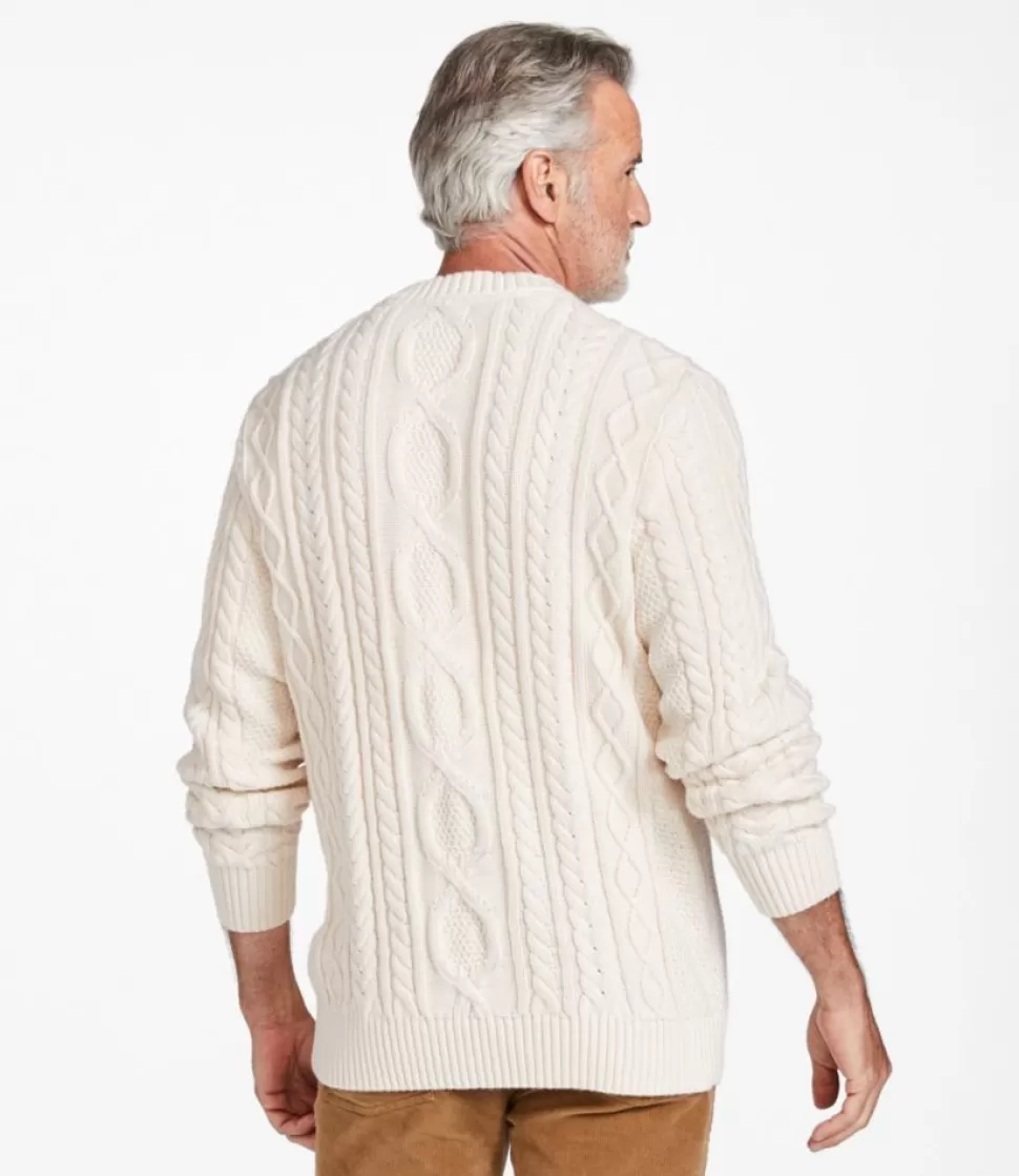 Cheap "Men's Bean's Heritage Soft Cotton Fisherman Sweater, Crewneck" Sweaters
