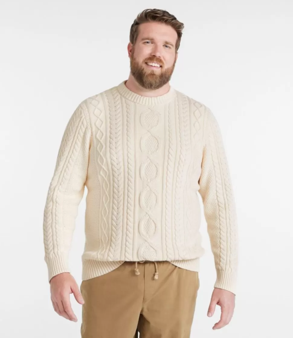 Cheap "Men's Bean's Heritage Soft Cotton Fisherman Sweater, Crewneck" Sweaters