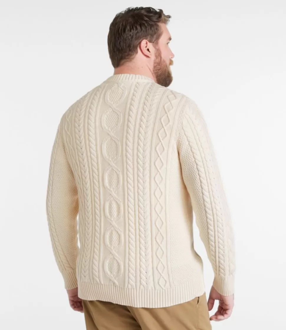 Cheap "Men's Bean's Heritage Soft Cotton Fisherman Sweater, Crewneck" Sweaters