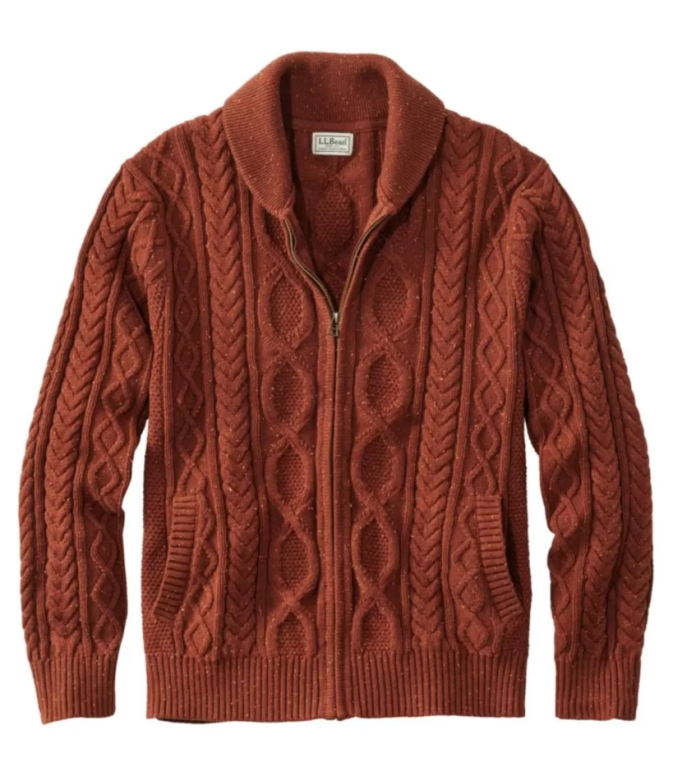Clearance "Men's Bean's Heritage Soft Cotton Fisherman Sweater, Full-Zip" Sweaters