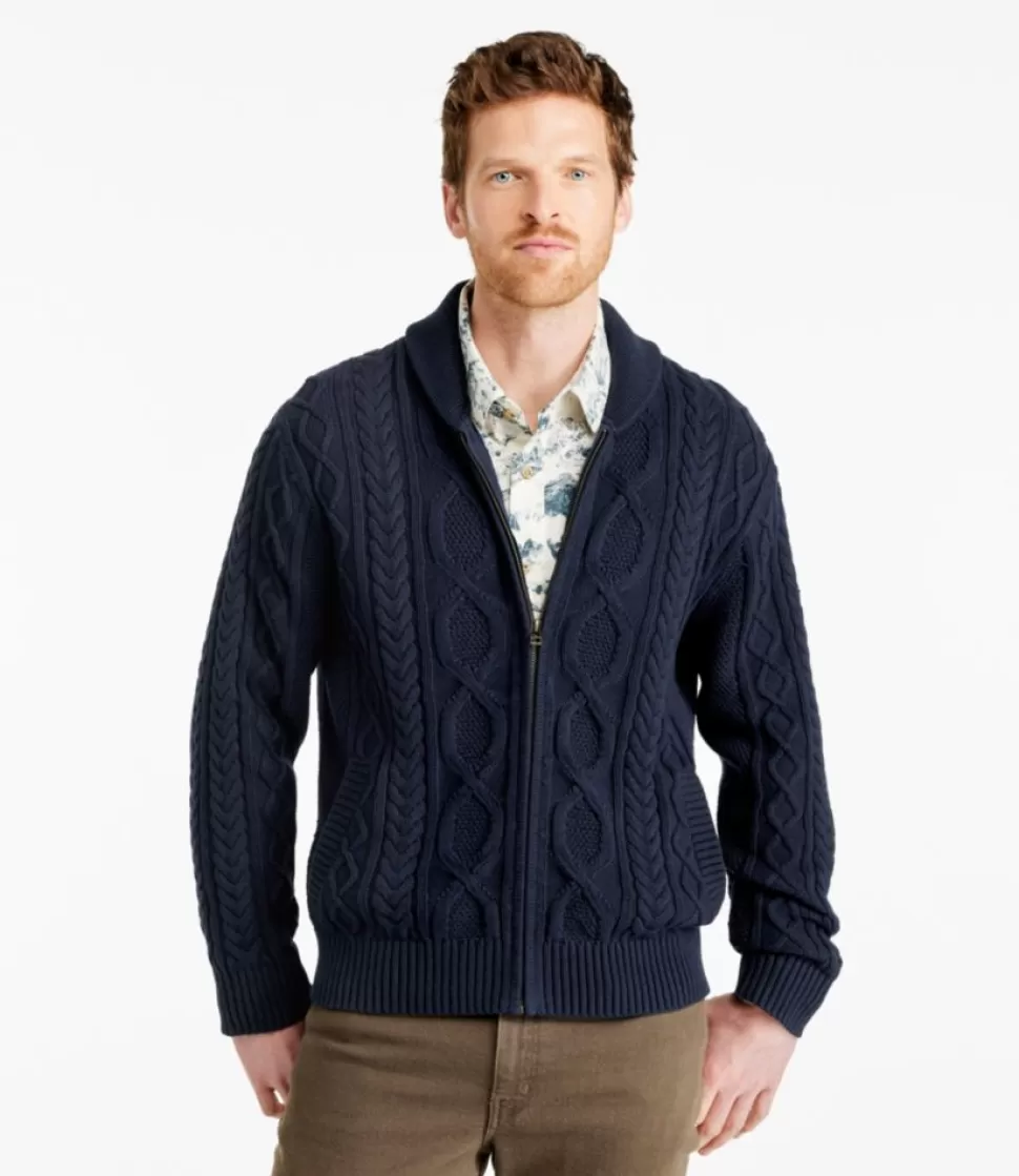 Clearance "Men's Bean's Heritage Soft Cotton Fisherman Sweater, Full-Zip" Sweaters