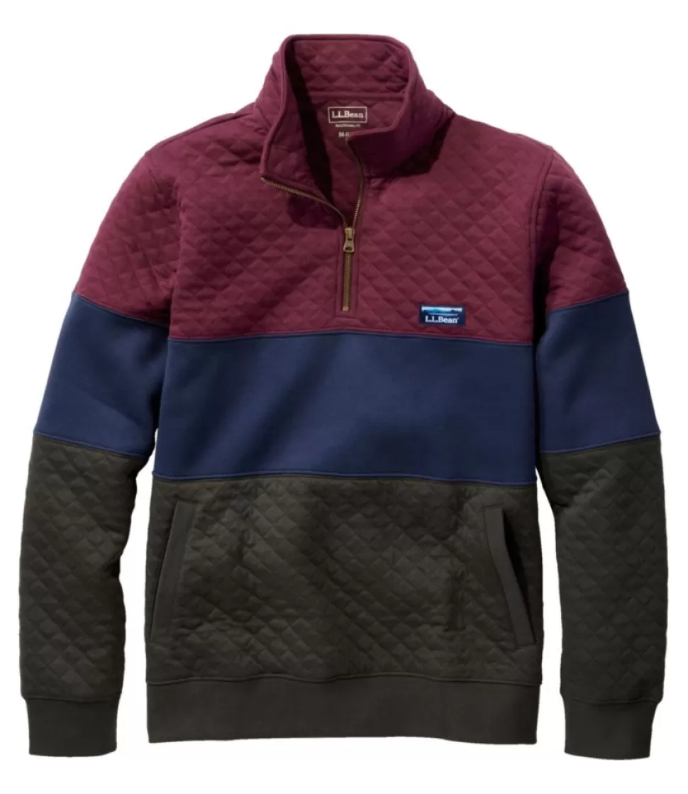 Hot "Men's Bean's Quilted Sweatshirt, Mockneck, Colorblock" Sweatshirts