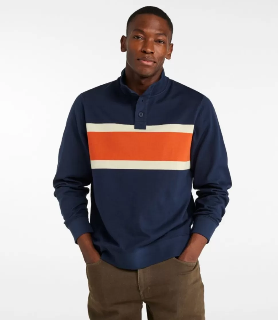 Flash Sale "Men's Bean's Vintage Soft Rugby, Mockneck, Chest Stripe" Shirts