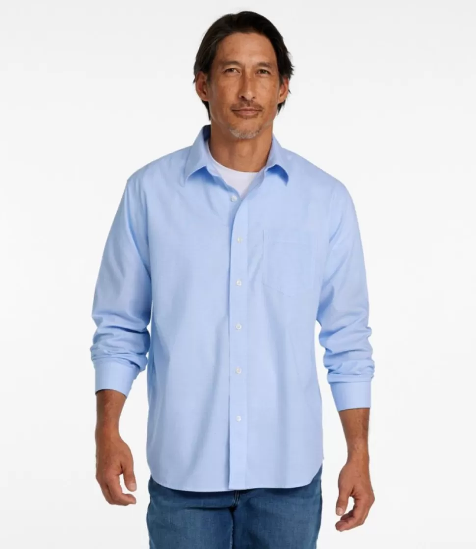 Hot "Men's Bean's Wrinkle-Free Everyday Shirt, Traditional Untucked Fit, Long-Sleeve" Shirts