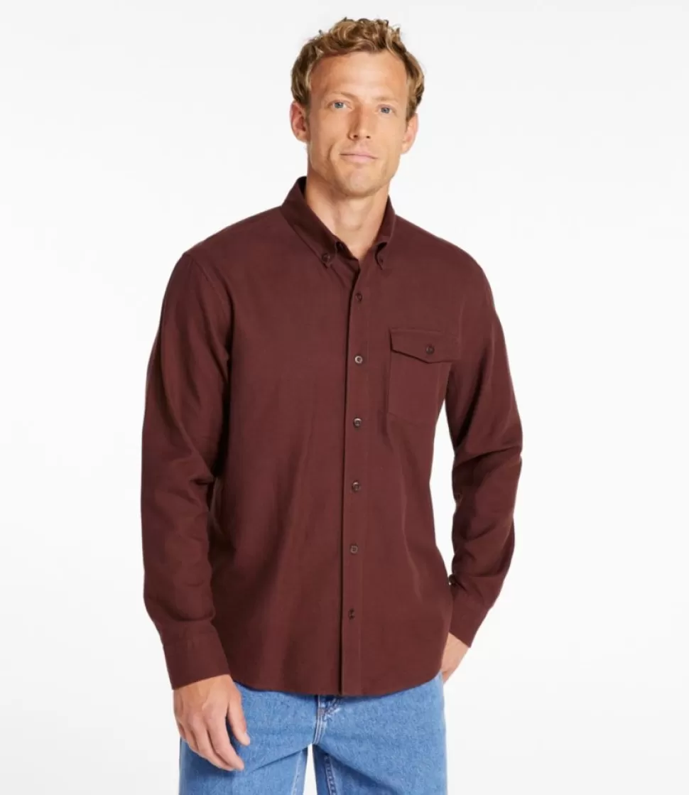 Fashion "Men's Brushed Jaspé Twill Shirt, Traditional Untucked Fit" Shirts