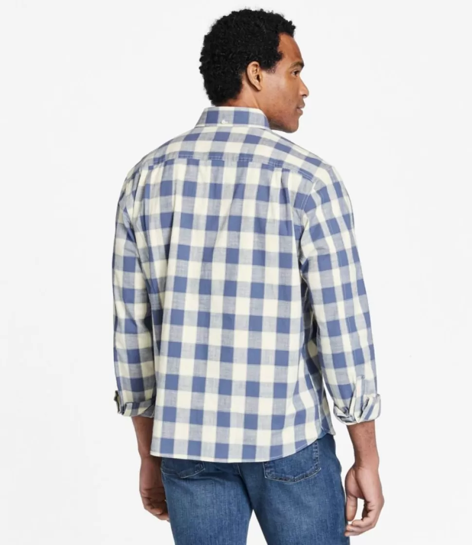 Discount "Men's Comfort Stretch Chambray Shirt, Traditional Untucked Fit, Long-Sleeve, Print" Shirts