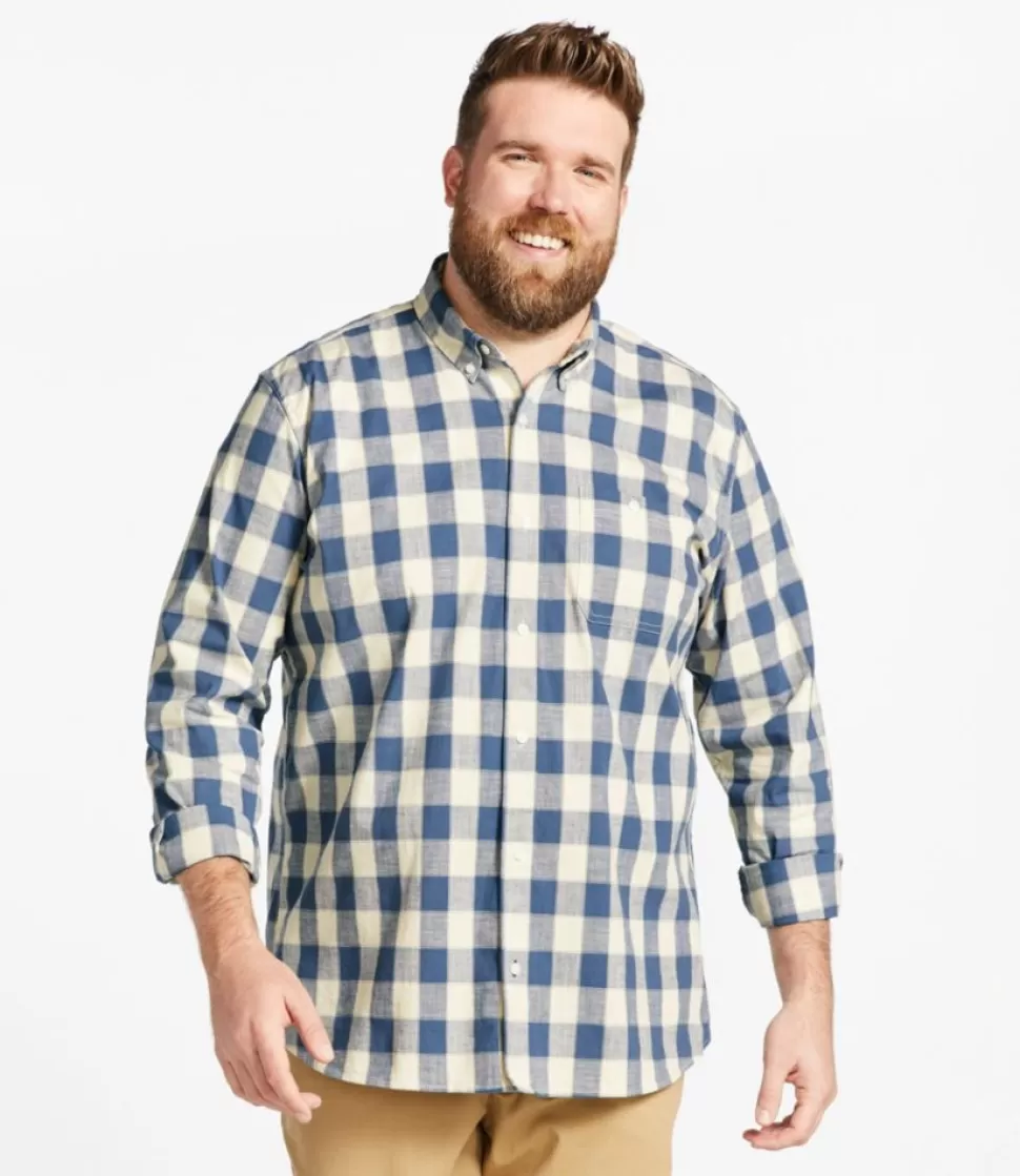 Discount "Men's Comfort Stretch Chambray Shirt, Traditional Untucked Fit, Long-Sleeve, Print" Shirts