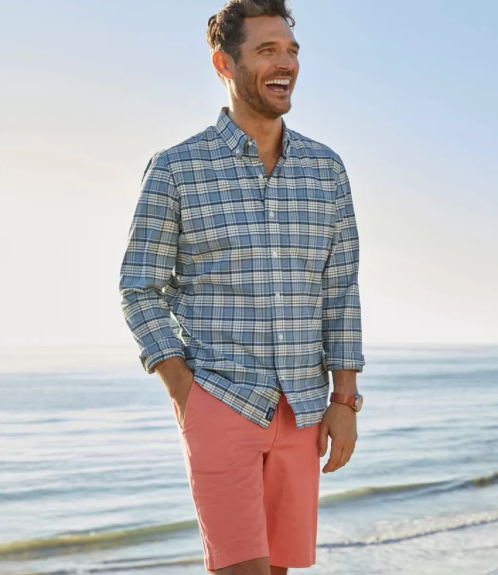 Cheap "Men's Comfort Stretch Oxford Shirt, Slightly Fitted Untucked Fit, Plaid" Shirts
