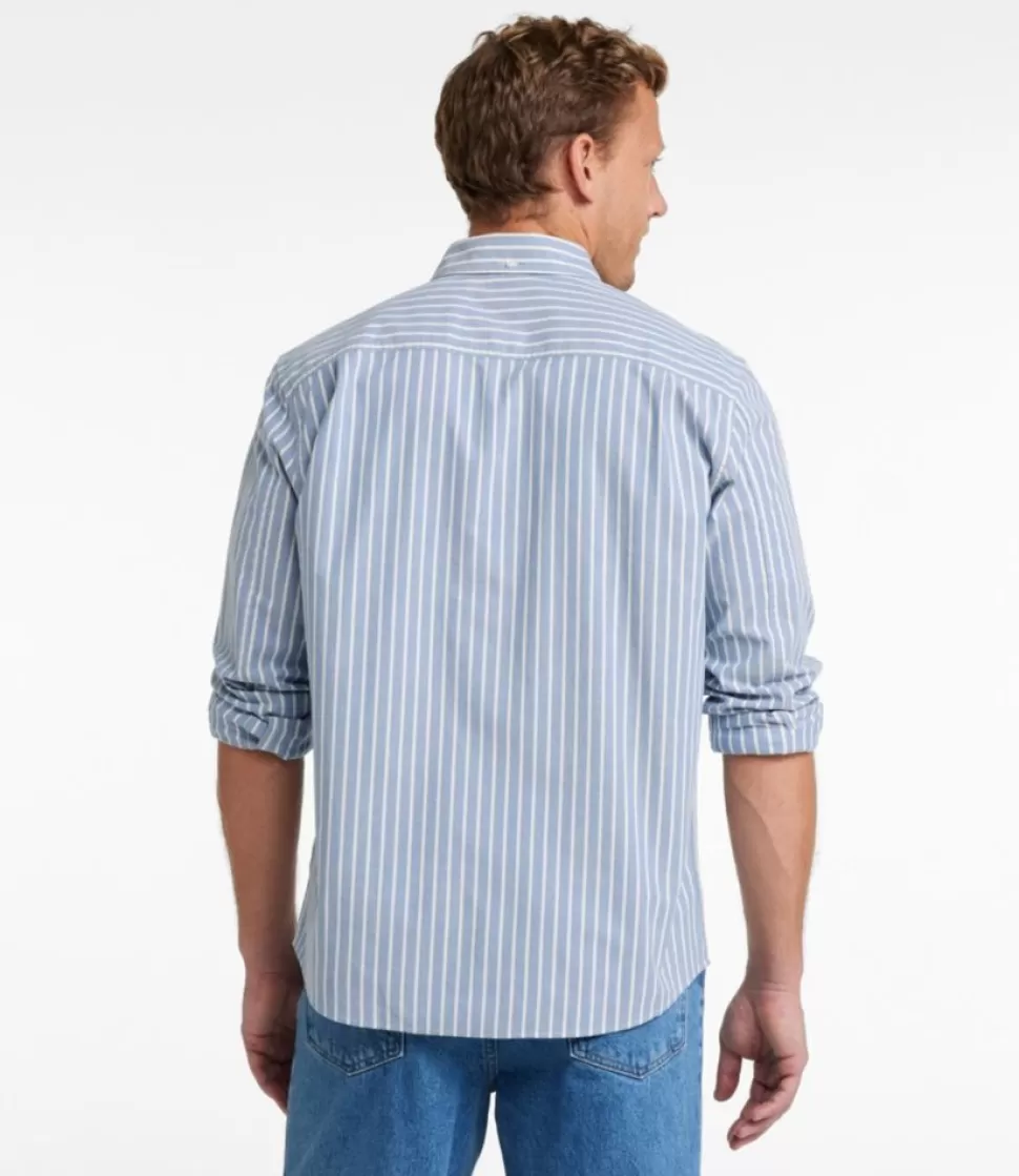 Best "Men's Comfort Stretch Oxford Shirt, Slightly Fitted Untucked Fit, Stripe" Shirts