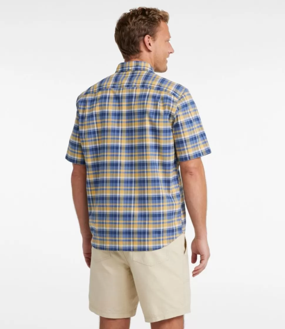 Store "Men's Comfort Stretch Oxford, Traditional Untucked Fit, Short-Sleeve, Plaid" Shirts