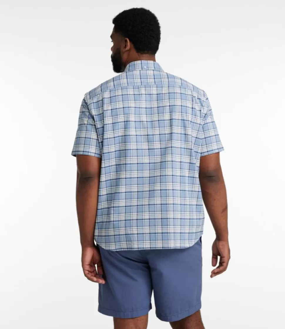 Store "Men's Comfort Stretch Oxford, Traditional Untucked Fit, Short-Sleeve, Plaid" Shirts