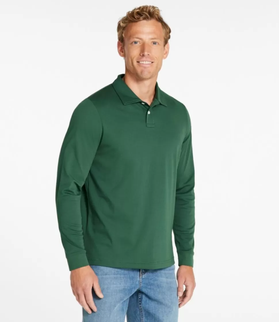 Clearance "Men's Comfort Stretch Performance Polo, Long-Sleeve, Slightly Fitted" Shirts