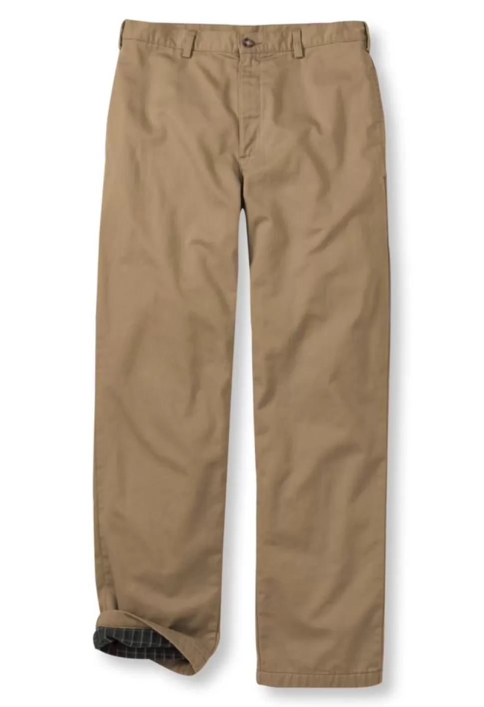 Best Sale "Men's Double L® Chinos, Natural Fit, Plain Front, Flannel-Lined" Pants