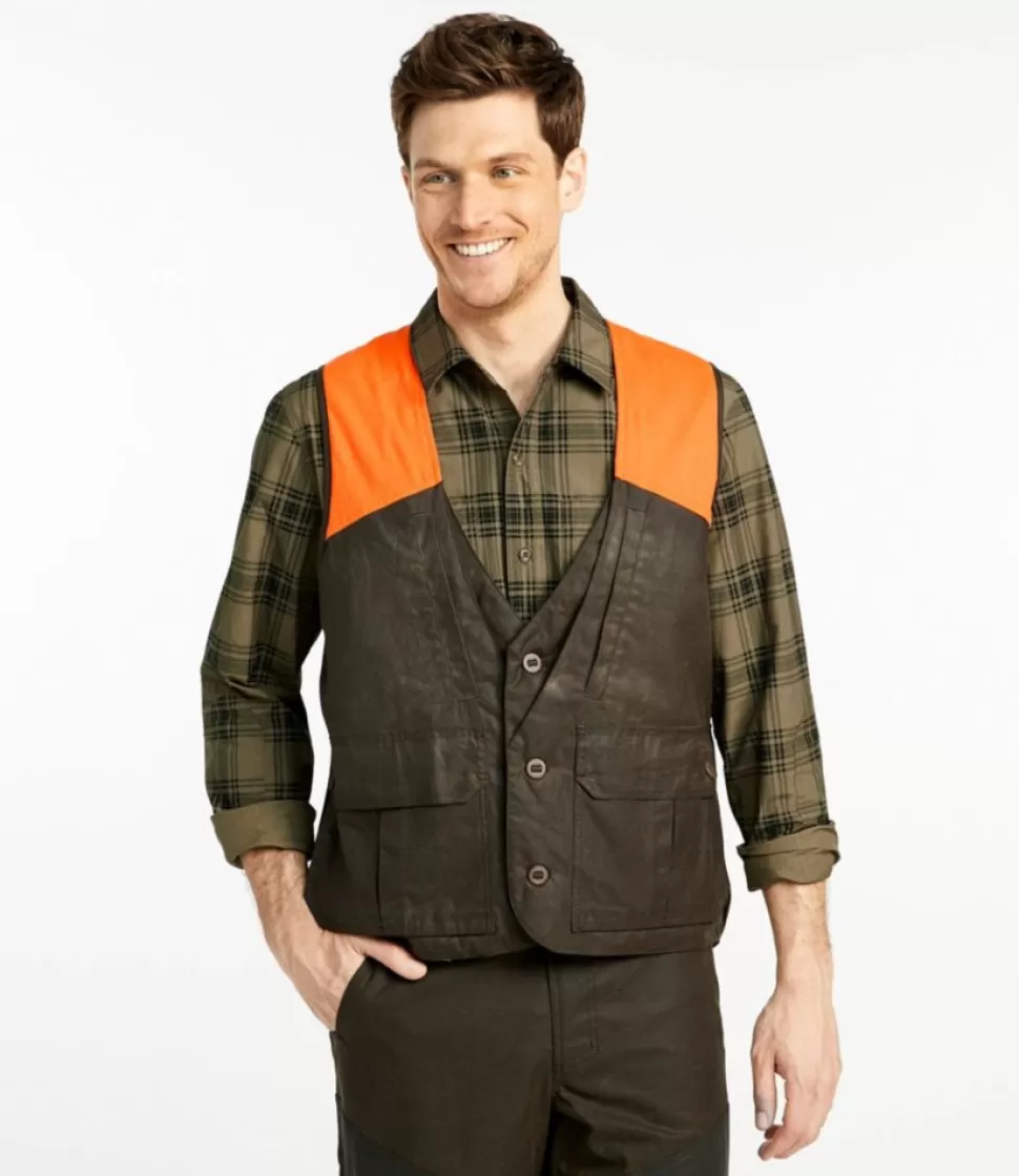 Shop "Men's Double L Waxed-Cotton Upland Vest, Hunter Orange" Vests | Hunting