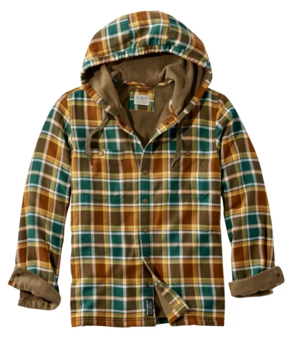 Online "Men's Fleece-Lined Flannel Shirt, Hooded Snap Front, Slightly Fitted" Shirts