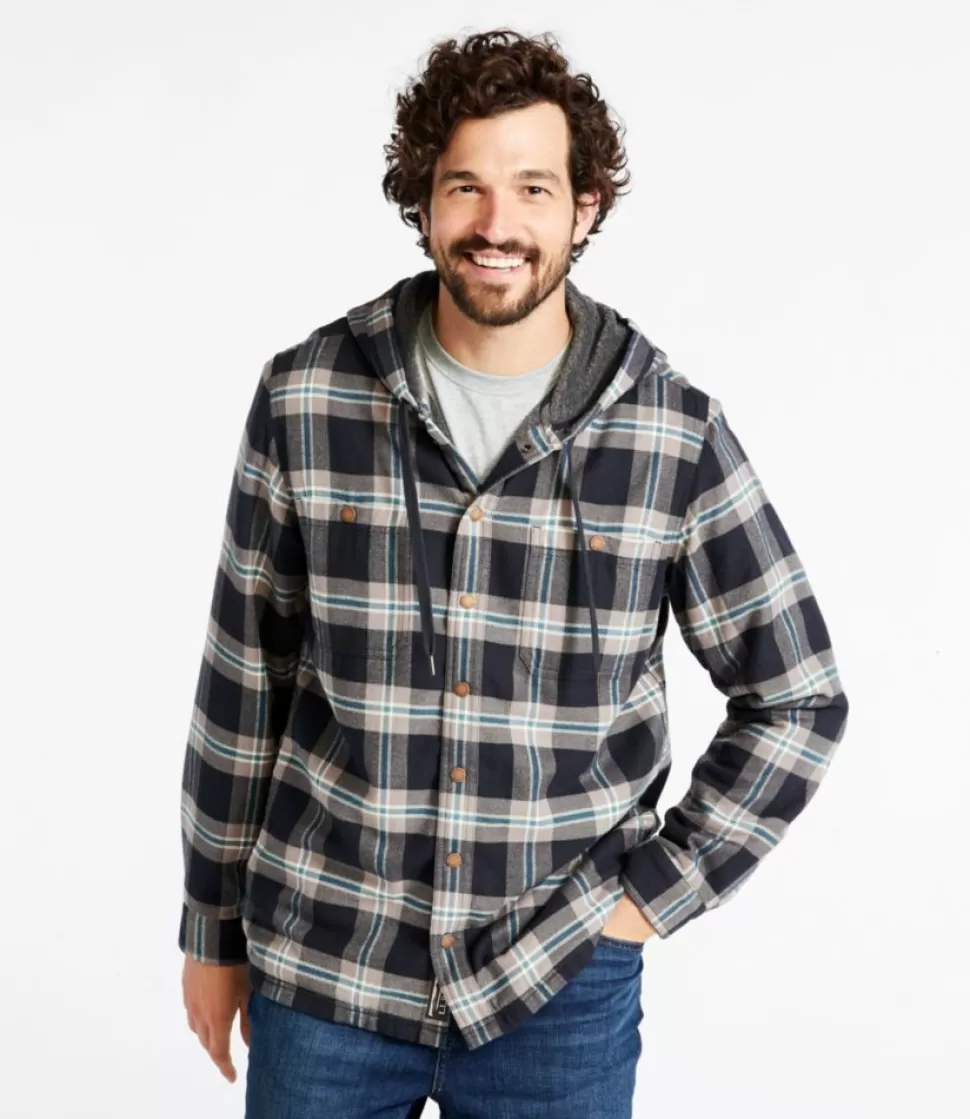 Online "Men's Fleece-Lined Flannel Shirt, Hooded Snap Front, Slightly Fitted" Shirts