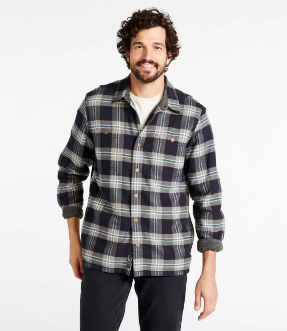 Discount "Men's Fleece-Lined Flannel Shirt, Snap Front, Slightly Fitted" Shirts