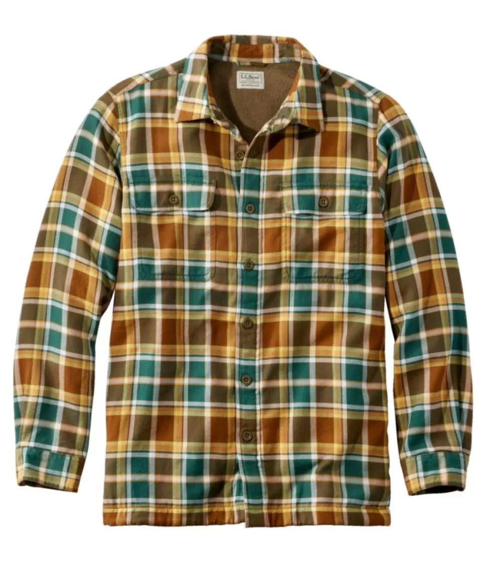 Fashion "Men's Fleece-Lined Flannel Shirt, Traditional Fit" Shirts