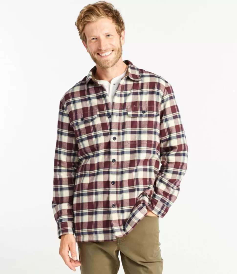 Fashion "Men's Fleece-Lined Flannel Shirt, Traditional Fit" Shirts