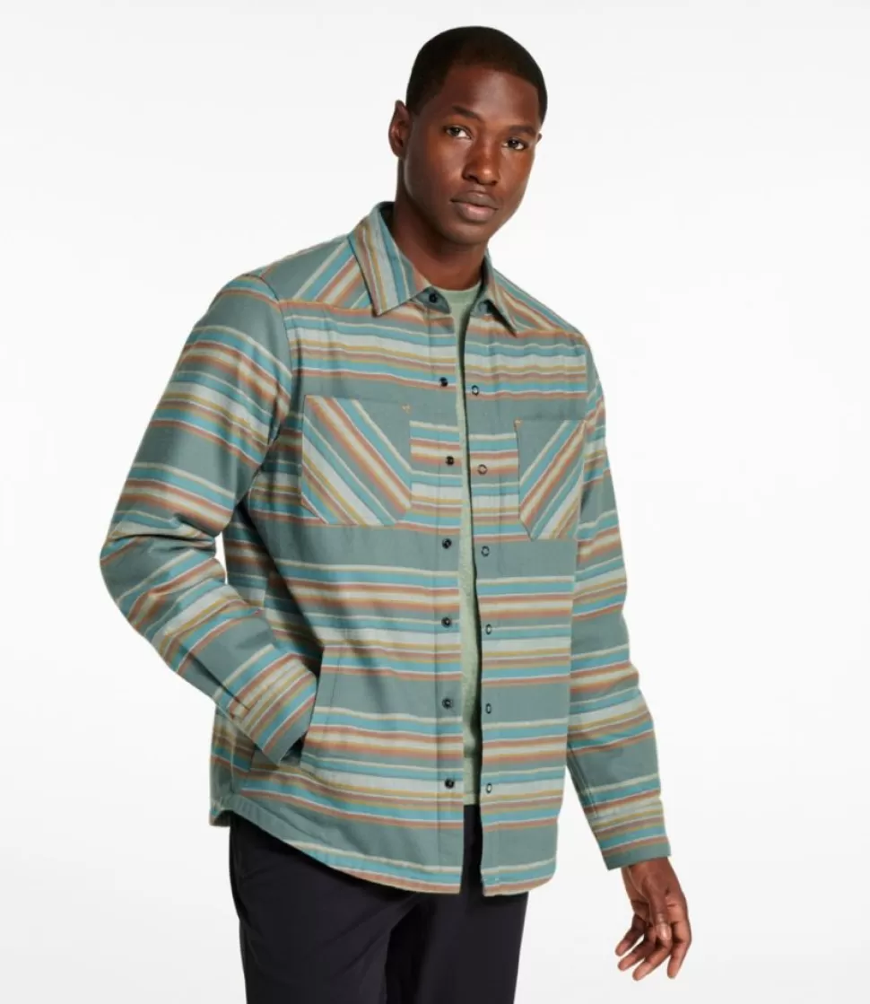 Best Sale "Men's Katahdin Performance Flannel Shirt-Jacket, Hi-Pile Fleece-Lined Stripe" Shirts | Fleece