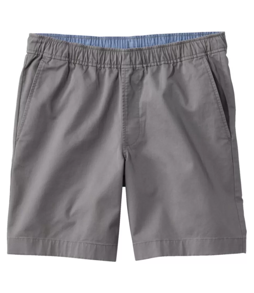 Cheap "Men's Lakewashed Stretch Khaki Shorts, Pull-On, 8"" Shorts