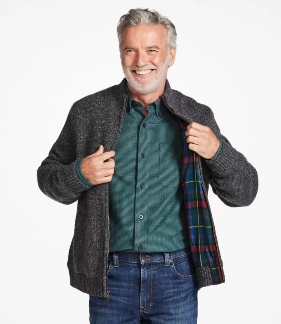 Sale "Men's Classic Ragg Wool Sweater, Full-Zip Flannel-Lined" Sweaters