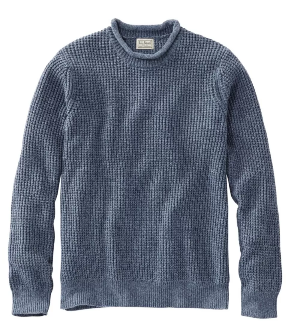 Cheap "Men's Organic Cotton Waffle Sweater, Rollneck Crew" Sweaters