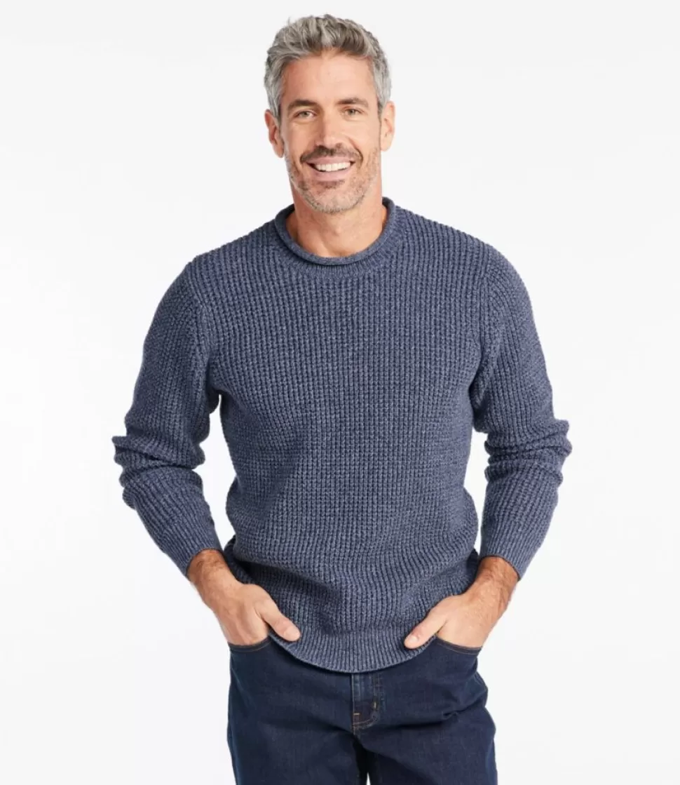 Cheap "Men's Organic Cotton Waffle Sweater, Rollneck Crew" Sweaters