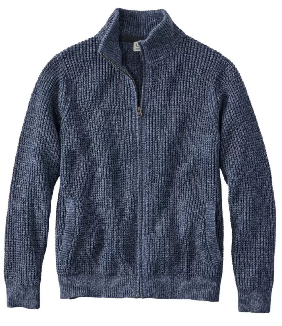 Outlet "Men's Organic Cotton Waffle Sweater, Full Zip" Sweaters