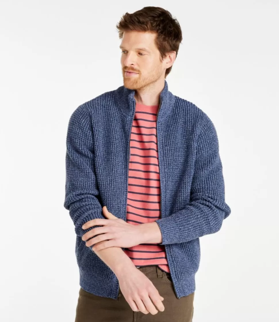 Outlet "Men's Organic Cotton Waffle Sweater, Full Zip" Sweaters