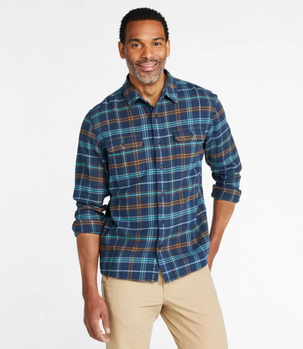 Clearance "Men's Organic Flannel Shirt, Slightly Fitted" Shirts