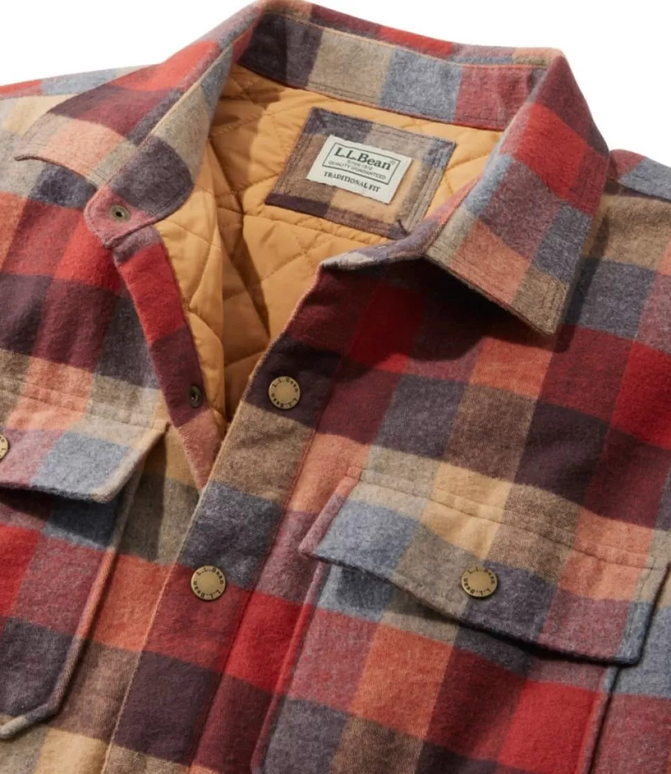 Online "Men's PrimaLoft Lined Chamois Shirt Jac, Traditional Untucked Fit, Plaid" Shirts