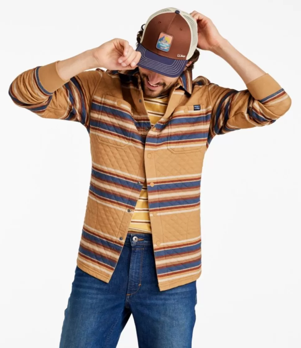 Discount "Men's Quilted Sweatshirts, Snap Overshirt, Stripe" Sweatshirts