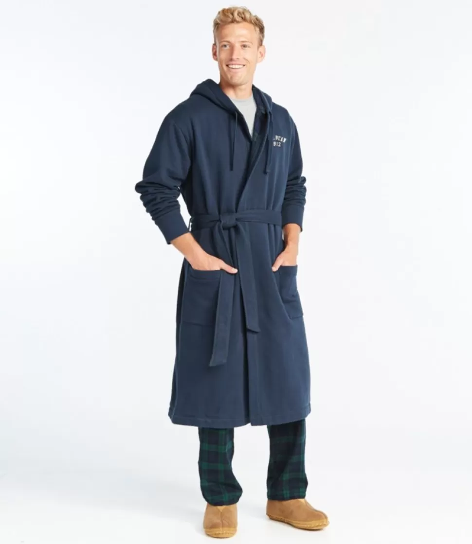 Hot "Men's Rugby Robe, Flannel-Lined, Hooded" Sleepwear