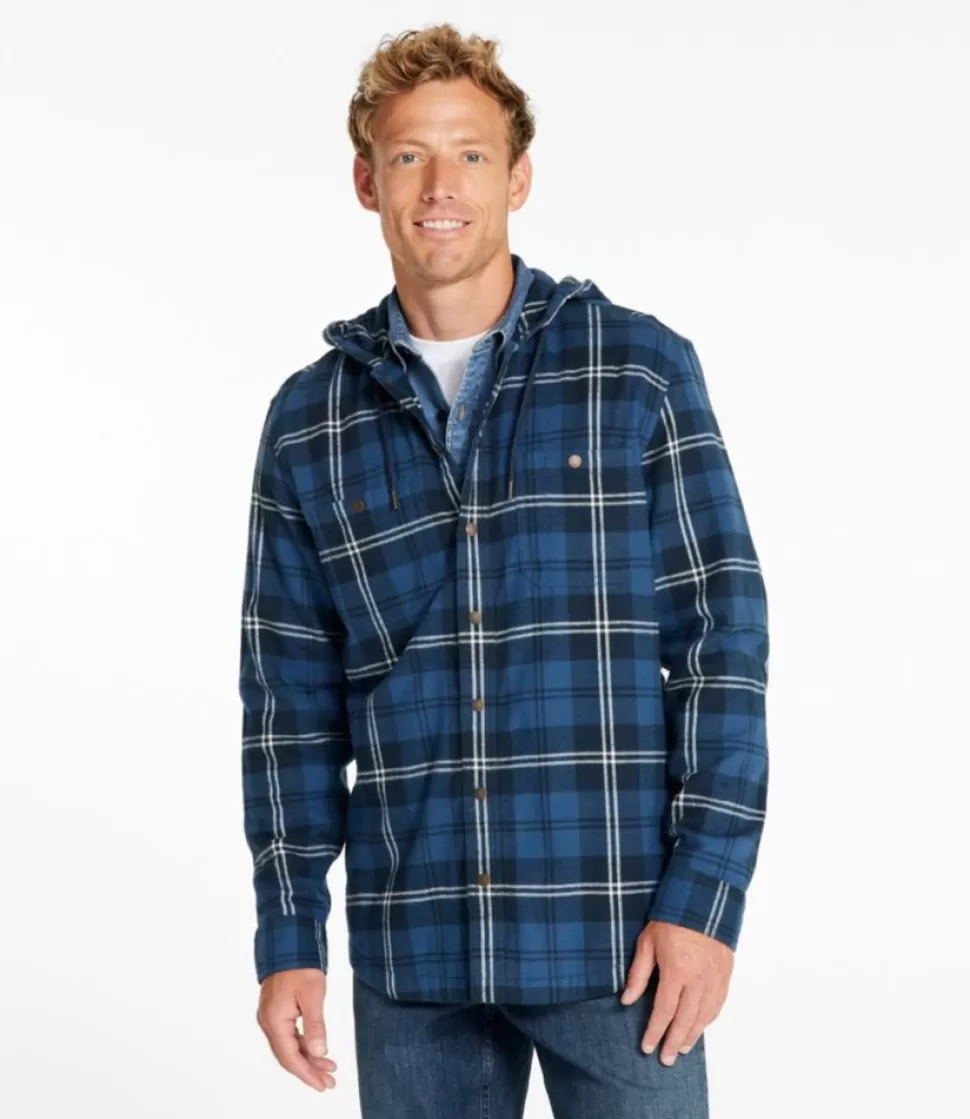 Cheap "Men's Scotch Plaid Flannel Hooded Shirt, Slightly Fitted" Shirts