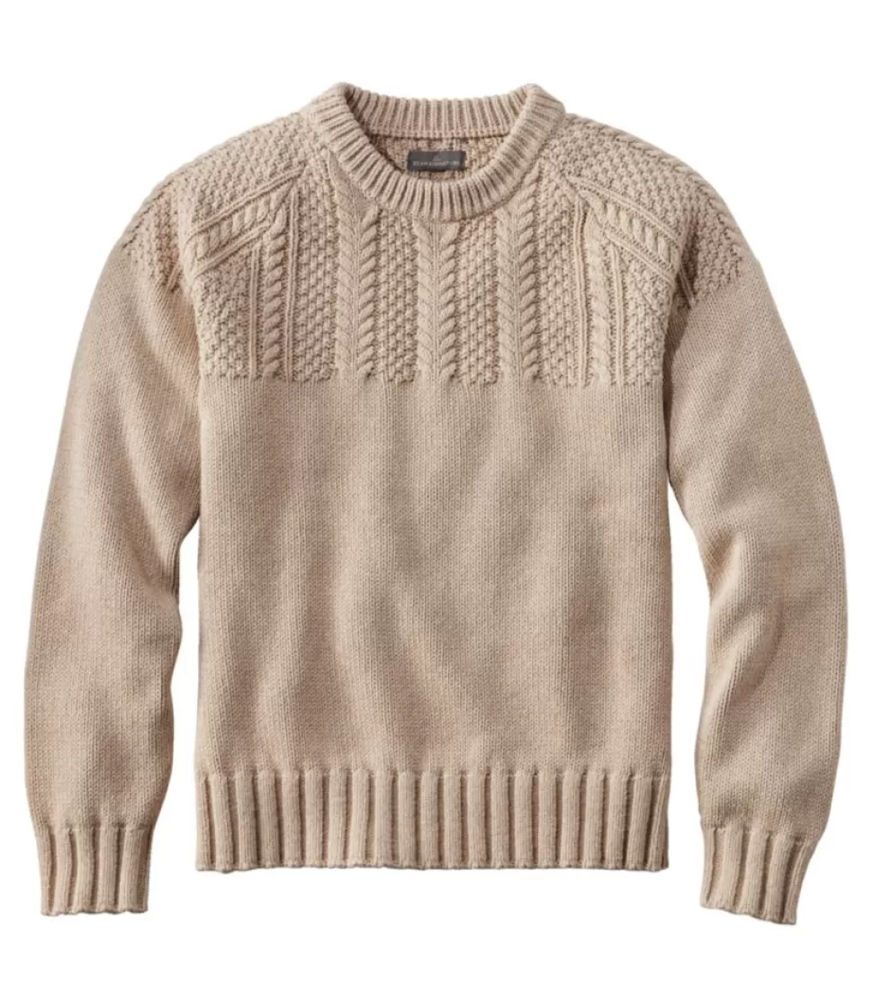 Discount "Men's Signature Cotton Fisherman Sweater, Yoke Crewneck" Sweaters