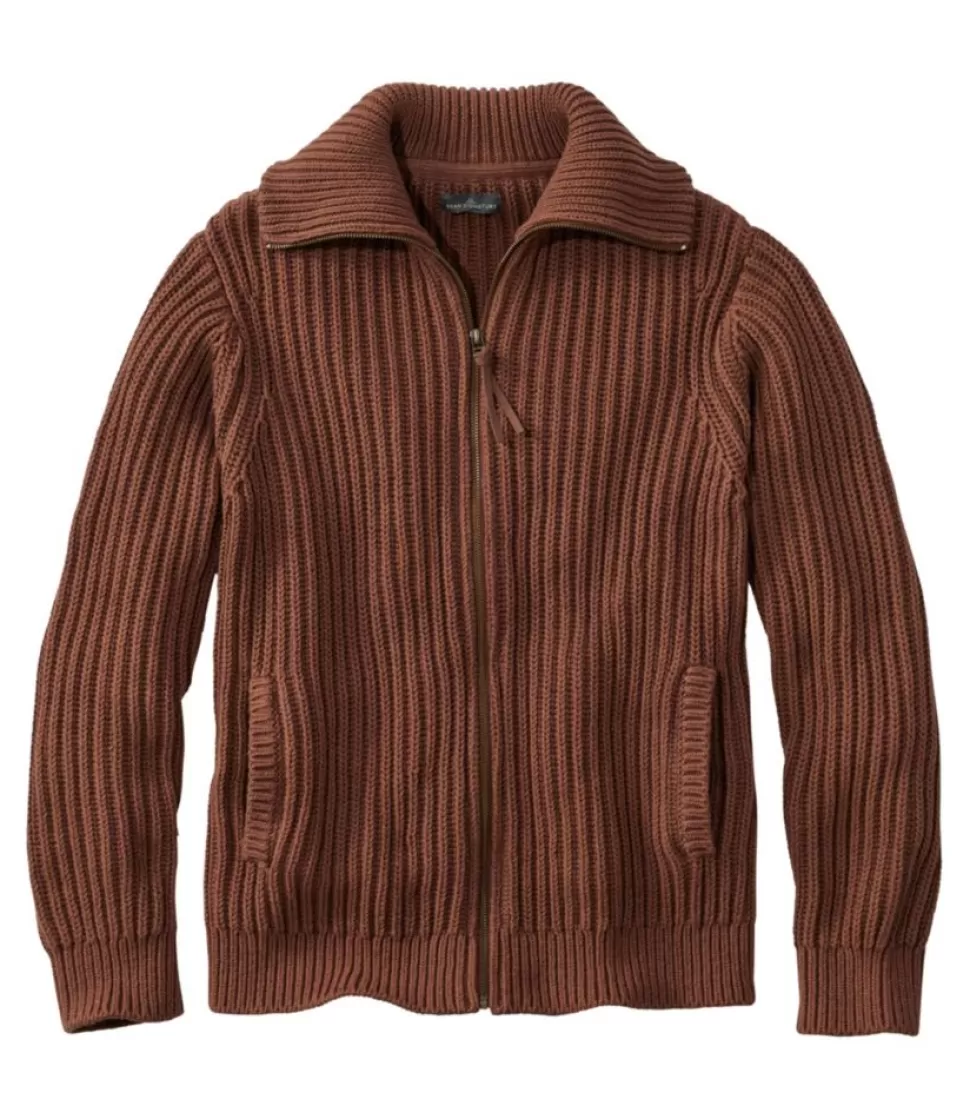 Cheap "Men's Signature Organic Cotton Sweater, Funnel Neck, Full Zip" Sweaters